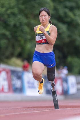 LEVERKUSEN, GERMANY - JULY 18, 2026 : Tomomi Tozawa (JPN TSV Bayer 04 Leverkusen) competing in the 100m during the Para Heimspiel 7.0 at Fritz Jacobi Sports Complex on July 18, 2026 in Leverkusen, Germany. Northrhine-Westphalia Germany Copyright: xAxelxKohringx