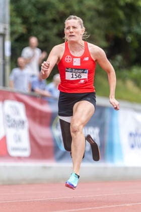 LEVERKUSEN, GERMANY - JULY 18, 2026 : Elena Kratter (SUI TSV Bayer 04 Leverkusen) competing in the 100m during the Para Heimspiel 7.0 at Fritz Jacobi Sports Complex on July 18, 2026 in Leverkusen, Germany. Northrhine-Westphalia Germany Copyright: xAxelxKohringx