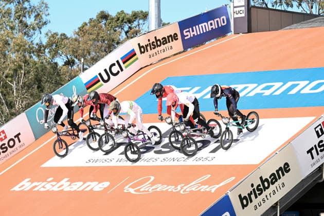 RECORD DATE NOT STATED 18th July 2026; Brisbane SX International BMX Centre, Brisbane, Queensland, Australia: 2026 UCI BMX Racing World Championships, Day Two; round 1 heat start for mens under 23 NigelxOwen