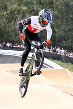 RECORD DATE NOT STATED 18th July 2026; Brisbane SX International BMX Centre, Brisbane, Queensland, Australia: 2026 UCI BMX Racing World Championships, Day Two; 99 Loris AEBERHARD (Men Elite) SUI during round 1 heats NigelxOwen