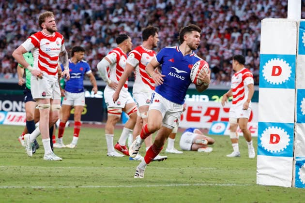 July 18, 2026, Tokyo, Japan: Matthieu Jalibert of France (15) scores a try during the Nations Championship 2026 between Japan and France at the National Stadium in Tokyo. France defeats Japan 42-15. Tokyo Japan - ZUMAm191 20260718_aap_m191_004 Copyright: xRodrigoxReyesxMarinx