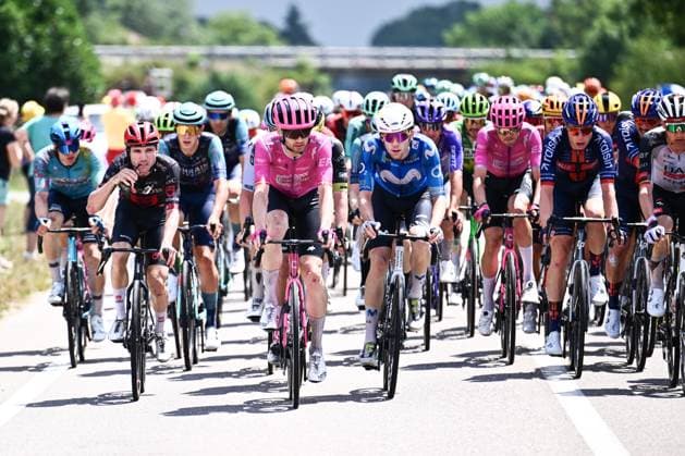 Swiss Marc Hirschi of Tudor Pro Cycling Team and Danish Kasper Asgreen of EF Education-EasyPost are pictured during stage 14 of the 2026 Tour de France cycling race, a stage of 155km from Mulhouse to Le Markstein Fellering, on Saturday 18 July 2026. The 113th edition of the Tour de France starts on Saturday 4 July in Barcelona, Spain, and will finish in Paris, France on the 26th of July. POOLxGREGORYxVANxGANSEN  x181412544x