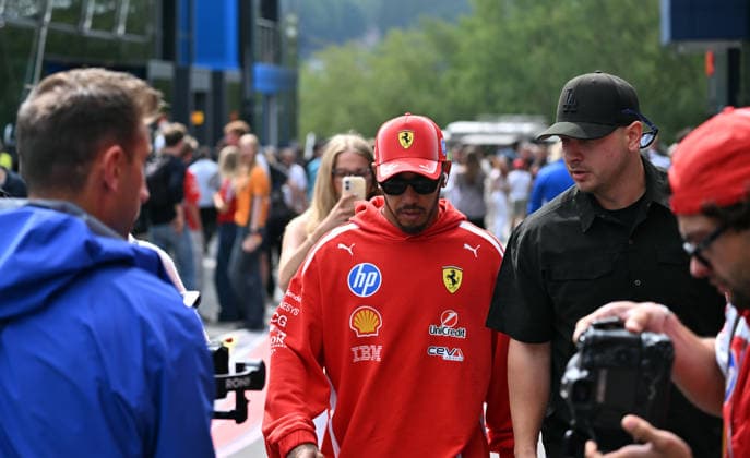Formula 1 Belgium Grand Prix SPA, BELGIUM - JULY 18: British driver Lewis Hamilton of Ferrari participates in the practice session ahead of the Belgian Grand Prix, the 10th race of the 2026 Formula 1 season, held at the 7-kilometer Spa-Francorchamps Circuit in Stavelot, Liege province of Belgium on July 18, 2026. Dursun Aydemir Anadolu Spa Belgium. Editorial use only. Please get in touch for any other usage.  Copyright: x2026xAnadoluxDursunxAydemirx