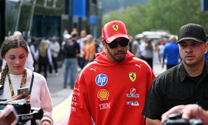 Formula 1 Belgium Grand Prix SPA, BELGIUM - JULY 18: British driver Lewis Hamilton of Ferrari participates in the practice session ahead of the Belgian Grand Prix, the 10th race of the 2026 Formula 1 season, held at the 7-kilometer Spa-Francorchamps Circuit in Stavelot, Liege province of Belgium on July 18, 2026. Dursun Aydemir Anadolu Spa Belgium. Editorial use only. Please get in touch for any other usage.  Copyright: x2026xAnadoluxDursunxAydemirx
