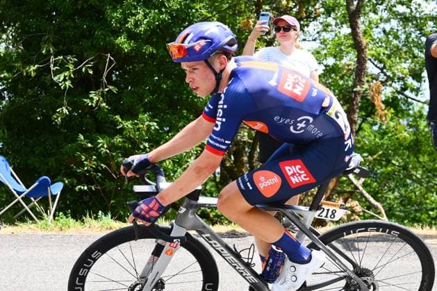 Dutch Frank van den Broek of Team Picnic PostNL is pictured during stage 14 of the 2026 Tour de France cycling race, a stage of 155km from Mulhouse to Le Markstein Fellering, on Saturday 18 July 2026. The 113th edition of the Tour de France starts on Saturday 4 July in Barcelona, Spain, and will finish in Paris, France on the 26th of July. POOLxGREGORYxVANxGANSEN  x181412791x