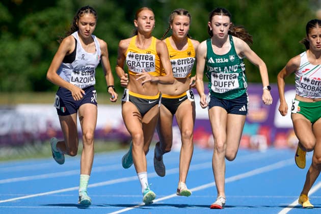 Franziska GRAETER (Germany, TSG Schwaebisch Hall, 2.000m Hindernis); Lucie SCHMIED (Germany, SV Empor Bad Langensalza, 2.000m Hindernis) ITA, European Atheltics U18 Championships, Athletics, 18.07.2026, ITA, European Atheltics U18 Championships, Athletics, 18.07.2026, *** Franziska GRAETER, Germany, TSG Schwäbisch Hall, 2,000m Steeplechase; Lucie SCHMIED, Germany, SV Empor Bad Langensalza, 2,000m Steeplechase ITA, European Athletics U18 Championships, Athletics, July 18, 2026, ITA, European Athletics U18 Championships, Athletics, July 18, 2026, Copyright: xEibnerxPressefoto JanxPapenfussx EP_JPS