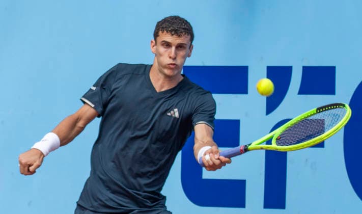 July 18, 2026, Gstaad, Bern, Switzerland: Gstaad Switzerland, 07 18 2026: JUAN MANUEL CERUNDOLO of Argentina is in action during semi-finals of EFG Swiss Open Gstaad ATP, Tennis Herren 250,Tennis Herren 250, which is known as the Swiss Gstaad Open and took place at Roy Emerson Arena in Gstaad, which is located in the famous ski resort of Gstaad and which is located in the Bernese Oberland..RAPHAEL COLLIGNON won 1-7; 7-6; 7-5. Tennis 2026: Swiss Open  - ZUMAd206 20260718_zip_d206_010 Copyright: xEricxDubostx