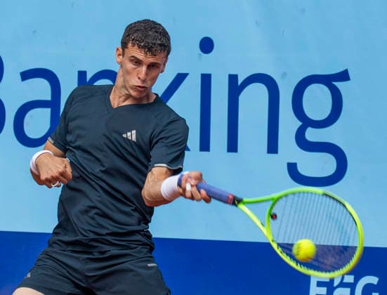 July 18, 2026, Gstaad, Bern, Switzerland: Gstaad Switzerland, 07 18 2026: JUAN MANUEL CERUNDOLO of Argentina is in action during semi-finals of EFG Swiss Open Gstaad ATP, Tennis Herren 250,Tennis Herren 250, which is known as the Swiss Gstaad Open and took place at Roy Emerson Arena in Gstaad, which is located in the famous ski resort of Gstaad and which is located in the Bernese Oberland..RAPHAEL COLLIGNON won 1-7; 7-6; 7-5. Tennis 2026: Swiss Open  - ZUMAd206 20260718_zip_d206_013 Copyright: xEricxDubostx