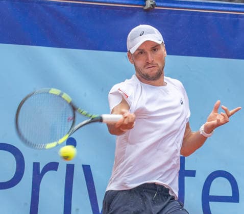 July 18, 2026, Gstaad, Bern, Switzerland: Gstaad Switzerland, 07 18 2026: RAPHAEL COLLIGNON of Belgium is in action during semi-finals of EFG Swiss Open Gstaad ATP, Tennis Herren 250,Tennis Herren 250, which is known as the Swiss Gstaad Open and took place at Roy Emerson Arena in Gstaad, which is located in the famous ski resort of Gstaad and which is located in the Bernese Oberland..RAPHAEL COLLIGNON won 1-7; 7-6; 7-5. Tennis 2026: Swiss Open  - ZUMAd206 20260718_zip_d206_024 Copyright: xEricxDubostx