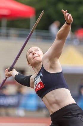 LEVERKUSEN, GERMANY - JULY 18, 2026 : Victoria Krause (GER Duesseldorf Athletics) competing during the javelin throw of the Para Heimspiel 7.0 at Fritz Jacobi Sports Complex on July 18, 2026 in Leverkusen, Germany. Northrhine-Westphalia Germany Copyright: xAxelxKohringx