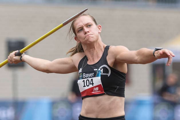 LEVERKUSEN, GERMANY - JULY 18, 2026 : Aileen Bilstein (GER TV Herkenrath) competing during the javelin throw of the Para Heimspiel 7.0 at Fritz Jacobi Sports Complex on July 18, 2026 in Leverkusen, Germany. Northrhine-Westphalia Germany Copyright: xAxelxKohringx