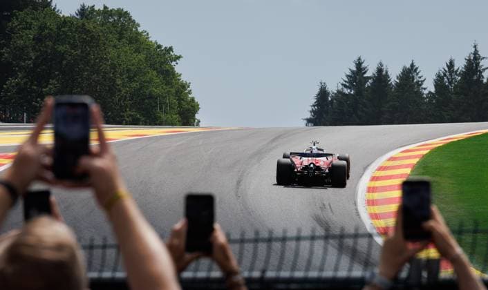 Ferrari Monegasque rider Charles Leclerc pictured during a free practice ahead of the Grand Prix F1 of Belgium race, in Spa-Francorchamps, Saturday 18 July 2026. The Spa-Francorchamps Formula One Grand Prix takes place this weekend, from July 17th to July 19th. BENOITxDOPPAGNE  x181414069x