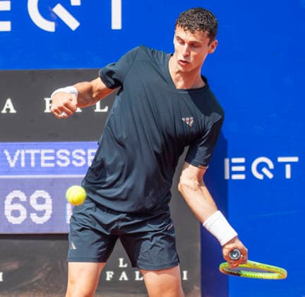 July 18, 2026, Gstaad, Bern, Switzerland: Gstaad Switzerland, 07 18 2026: JUAN MANUEL CERUNDOLO of Argentina is in action during semi-finals of EFG Swiss Open Gstaad ATP, Tennis Herren 250,Tennis Herren 250, which is known as the Swiss Gstaad Open and took place at Roy Emerson Arena in Gstaad, which is located in the famous ski resort of Gstaad and which is located in the Bernese Oberland..RAPHAEL COLLIGNON won 1-7; 7-6; 7-5. Gstaad Switzerland - ZUMAd206 20260718_zip_d206_011 Copyright: xEricxDubostx