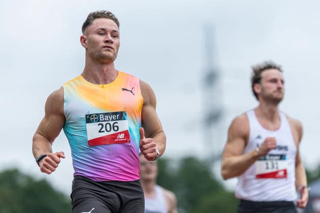 LEVERKUSEN, GERMANY - JULY 18, 2026 : Felix Streng (GER Sprintteam Wetzlar) competing in the 100m during the Para Heimspiel 7.0 at Fritz Jacobi Sports Complex on July 18, 2026 in Leverkusen, Germany. Northrhine-Westphalia Germany Copyright: xAxelxKohringx