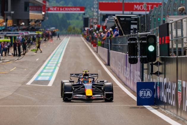 Isack Hadjar (Oracle Red Bull Racing, 6) mit seinem Auto an der Boxenausfahrt, Grosser Preis von Belgien, Motorsport, Formel 1, Saison 2026, 18.07.2026 Grosser Preis von Belgien, Motorsport, Formel 1, Saison 2026, 18.07.2026 Spa Franchorchamps *** Isack Hadjar of Oracle Red Bull Racing, No. 6, in his car at the pit exit, Belgian Grand Prix, Motorsports, Formula 1, 2026 Season, July 18, 2026 Belgian Grand Prix, Motorsports, Formula 1, 2026 Season, July 18, 2026 Spa-Francorchamps Copyright: xEibner-Pressefoto AlexanderxNeisx EP_ANS