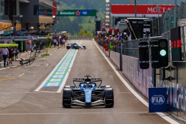 Alexander Albon (Atlassian Williams F1 Team, 23) mit seinem Auto an der Boxenausfahrt, Grosser Preis von Belgien, Motorsport, Formel 1, Saison 2026, 18.07.2026 Grosser Preis von Belgien, Motorsport, Formel 1, Saison 2026, 18.07.2026 Spa Franchorchamps *** Alexander Albon of the Atlassian Williams F1 Team, 23, with his car at the pit exit, Belgian Grand Prix, Motorsports, Formula 1, 2026 Season, July 18, 2026 Belgian Grand Prix, Motorsports, Formula 1, 2026 Season, July 18, 2026 Spa-Francorchamps Copyright: xEibner-Pressefoto AlexanderxNeisx EP_ANS