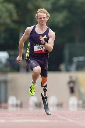 LEVERKUSEN, GERMANY - JULY 18, 2026 : Jong Joel De (NED Niederlande 2) competing in the 100m during the Para Heimspiel 7.0 at Fritz Jacobi Sports Complex on July 18, 2026 in Leverkusen, Germany. Northrhine-Westphalia Germany Copyright: xAxelxKohringx