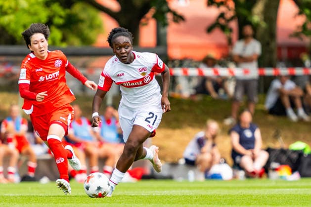 Testspiel: VfB Stuttgart vs. 1. FSV Mainz 05; 18.07.2026 Stuttgart, GERMANY - 18. July 2027: Mira Arouna (VfB Stuttgart, 21) während dem Testspiel zwischen dem VfB Stuttgart und dem 1. FSV Mainz 05 auf dem Sportgelände des Clubzentrum des VfB Stuttgart. *** Friendly Match: VfB Stuttgart vs. 1. FSV Mainz 05, July 18, 2026, Stuttgart, GERMANY July 18, 2027 Mira Arouna VfB Stuttgart, 21, during the friendly match between VfB Stuttgart and 1 FSV Mainz 05 at the sports complex of the VfB Stuttgart Club Center Copyright: xBEAUTIFULxSPORTS Steinx