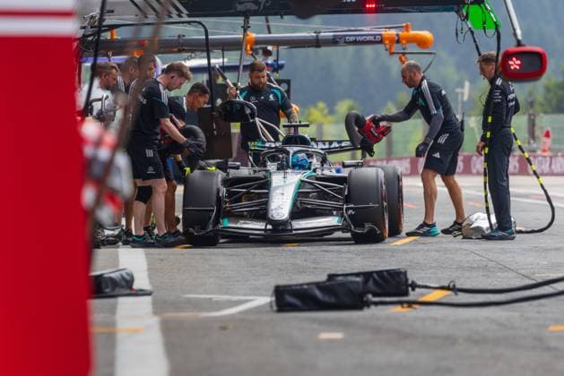 FORMULA 1 Moet & Chandon GRAND PRIX DE BELGIQUE 2026 SPA- JULY 18 :Russel Mercedes pictured during the Formula 1 Moet& Chandon Prix De Belgique 2026, on July 18, 2026 in Belgium, 18 07 2026 Monaco Monaco  Copyright: xBouchezbenx