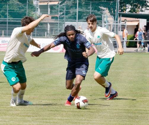 CFC vs Greuther Fürth U23 18.07.2026 Chemnitz, Stadion an der Irkutsker Straße, Fussball, Regionalliga Nordost, , Testspiel , CFC, CFC vs Greuther Fürth U23 Ken Tchouangue am Ball Chemnitz Sachsen BRD *** CFC vs. Greuther Fürth U23, July 18, 2026, Chemnitz, Stadion an der Irkutsker Straße, Sports, Soccer, Northeast Regional League, , Friendly Match, CFC, CFC vs. Greuther Fürth U23, Ken Tchouangue with the ball, Chemnitz, Saxony, Germany