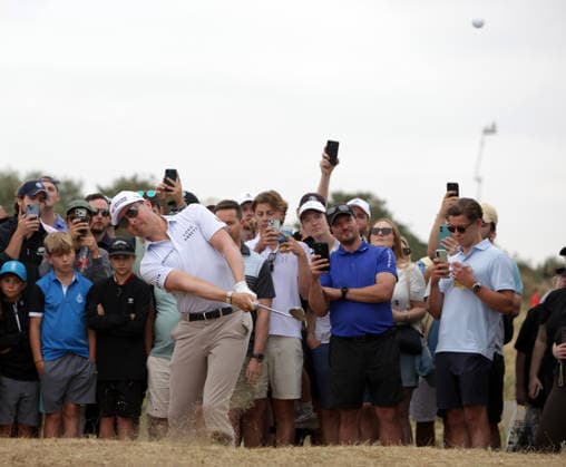 RECORD DATE NOT STATED 18th July 2026; Royal Birkdale Golf Club, Southport, Merseyside, England; The Open Championship Round Three; Ben Griffin (USA) plays a recovery shot to the green at the 2nd hole DavidxBlunsden