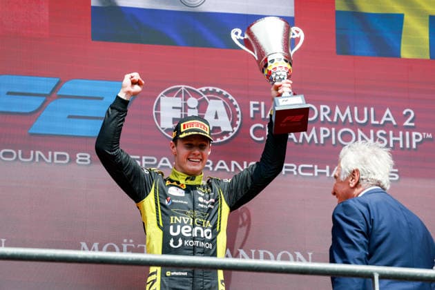 AUTO - FORMULA 2 2026 - SPA DURKSEN Joshua (par), Invicta Racing, Dallara F2 2024, portrait podium during the 8th round of the 2026 FIA Formula 2 Championship from July 17 to 19, 2026 on the Circuit de Spa-Francorchamps, in Stavelot, Belgium - StavelotBelgium  Copyright: xFLORENTxGOODENx