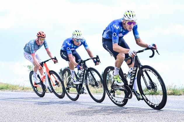 Tour de France 2026 Stage 14 LE MARKSTEIN, FRANCE - JULY 18 : Castrillo Pablo (ESP) of Movistar Team in action during stage 14 of the 113rd edition of Tour de France an UCI World Tour 2.UWT cycling road race stage for Men Elite of 155 km with start in Mulhouse and finish in Le Markstein on July 18, 2026 in Le Markstein, France, 18 07 2026 ( Motordriver Kurt Vandenborre - Le Markstein France  Copyright: xPeterxDexVoechtx