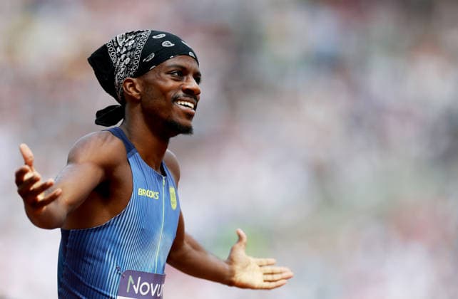 Brandon Miller of USA celebrates winning the 800m Men. The London Athletics Meet, Wanda Diamond League, London Stadium, London, UK - 18 Jul 2026London London Stadium United Kingdom  Copyright: xJamesxMarsh Shutterstockx 16996766s