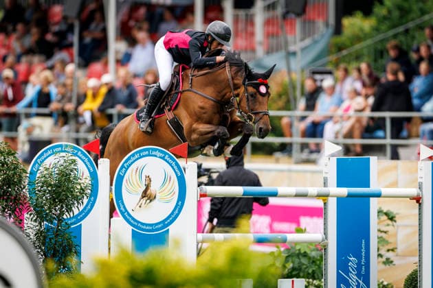 RIESENBECK - Longines Global Champions Tour of Riesenbeck 2026, RIESENBECK - Longines Global Champions Tour of Riesenbeck 2026 ECKERMANN Katrin (GER), Iron Dames Dialou Blue PS KINGSLAND TROPHY GCL - First Team Competition CSI5* - Int. jumping competition against the clock (1.60 m) Riesenbeck, Riesenbeck International 18. July 2026 - *** RIESENBECK Longines Global Champions Tour of Riesenbeck 2026, RIESENBECK Longines Global Champions Tour of Riesenbeck 2026 ECKERMANN Katrin GER, Iron Dames Dialou Blue PS KINGSLAND TROPHY GCL First Team Competition CSI5* International Jumping Competition Against the Clock 160 m Riesenbeck, Riesenbeck International July 18, 2026