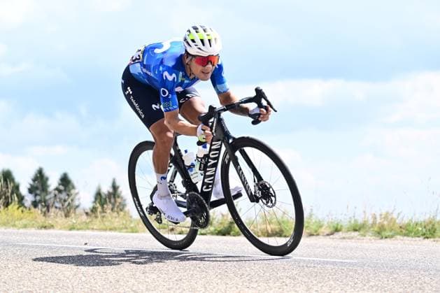 Tour de France 2026 Stage 14 LE MARKSTEIN, FRANCE - JULY 18 : Rider of Team Movistar in action during stage 14 of the 113rd edition of Tour de France an UCI World Tour 2.UWT cycling road race stage for Men Elite of 155 km with start in Mulhouse and finish in Le Markstein on July 18, 2026 in Le Markstein, France, 18 07 2026 ( Motordriver Kurt Vandenborre - Le Markstein France  Copyright: xPeterxDexVoechtx