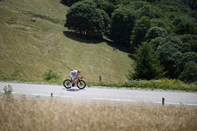 French Kevin Vauquelin of Netcompany-INEOS is pictured during stage 14 of the 2026 Tour de France cycling race, a stage of 155km from Mulhouse to Le Markstein Fellering, on Saturday 18 July 2026. The 113th edition of the Tour de France starts on Saturday 4 July in Barcelona, Spain, and will finish in Paris, France on the 26th of July. JASPERxJACOBS  x181417051x