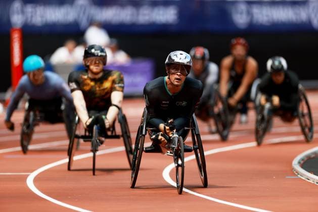 Marcel Hug of Switzerland after winning the 1500m Wheelchair Men. The London Athletics Meet, Wanda Diamond League, London Stadium, London, UK - 18 Jul 2026London London Stadium United Kingdom  Copyright: xJamesxMarsh Shutterstockx 16996766x