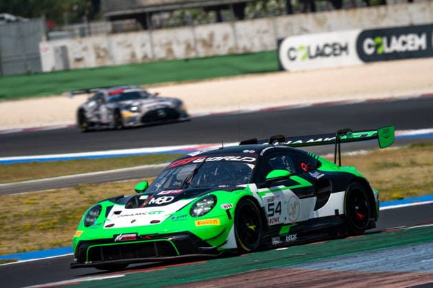IPA86779789 - Tanart SATHIENTHIRAKUL and Mark KASTELIC driving the ( 54) Porsche 911 GT3 R (992) EVO for Team Dinamic GT during Round 5 of the GT World Challenge at Misano, Italy, on July 18, 2026  Copyright: xLucaxRossini IPAxSportx xx 86779789