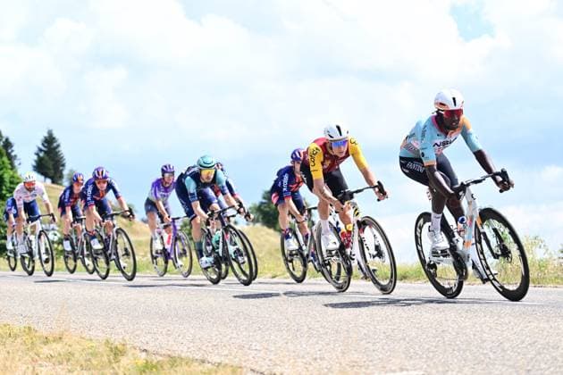 Tour de France 2026 Stage 14 LE MARKSTEIN, FRANCE - JULY 18 : Page Hugo (FRA) of Cofidis, Girmay Biniam (ERI) of NSN Cycling Team during stage 14 of the 113rd edition of Tour de France an UCI World Tour 2.UWT cycling road race stage for Men Elite of 155 km with start in Mulhouse and finish in Le Markstein on July 18, 2026 in Le Markstein, France, 18 07 2026 ( Motordriver Kurt Vandenborre - Le Markstein France  Copyright: xPeterxDexVoechtx