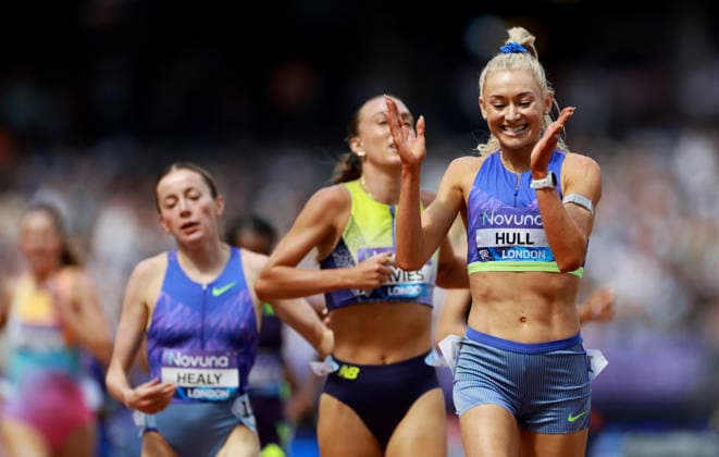 Jessica Hull of Australia wins the 3000m Women. The London Athletics Meet, Wanda Diamond League, London Stadium, London, UK - 18 Jul 2026London London Stadium United Kingdom  Copyright: xJamesxMarsh Shutterstockx 16996766am