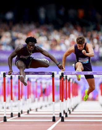 Ja Kobe Tharp of USA wins the 110m Hurdles Men. The London Athletics Meet, Wanda Diamond League, London Stadium, London, UK - 18 Jul 2026London London Stadium United Kingdom  Copyright: xJamesxMarsh Shutterstockx 16996766as
