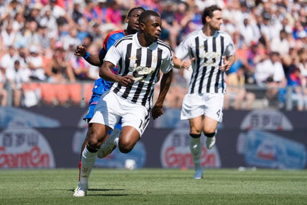 BASEL, SWITZERLAND - JULY 18: Pierre Kalulu of Juventus L) and Federico Gatti of Juventus R) during the pre-season friendly match between FC Basel 1893 and Juventus at St. Jakob Stadium on July 18, 2026 in Basel, Switzerland. *** BASEL, SWITZERLAND, JULY 18: Pierre Kalulu of Juventus (left) and Federico Gatti of Juventus (right) during the preseason friendly match between FC Basel 1893 and Juventus at St. Jakob Stadium on July 18, 2026, in Basel, Switzerland Copyright: xJustPictures.ch PascalxvonxBürenx jp-en-EuSpIm-Pavo_Fotografie-05345