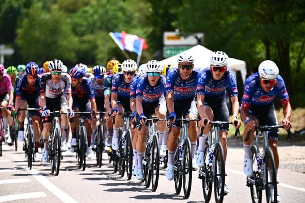 Tour de France 2026 Stage 14 LE MARKSTEIN, FRANCE - JULY 18 : Philipsen Jasper (BEL) of Alpecin Premier Tech in action during stage 14 of the 113rd edition of Tour de France an UCI World Tour 2.UWT cycling road race stage for Men Elite of 155 km with start in Mulhouse and finish in Le Markstein on July 18, 2026 in Le Markstein, France, 18 07 2026 ( Motordriver Kurt Vandenborre - Le Markstein France  Copyright: xGvgx