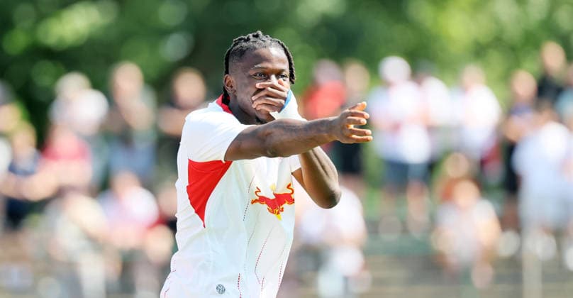 RB Leipzig Ð Altglienicke Testspiel Markranstädt, 18.07.2026, Stadion am Bad, Fussball, Testspiel , RB Leipzig vs. VSG Altglienicke , Im Bild: Tor für Leipzig. Johan Bakayoko ( 11, RB Leipzig) trifft zum 2:1 und jubelt. , Nur zur redaktionellen Nutzung. Only editorial use. , *** RB Leipzig vs. Altglienicke Friendly Match in Markranstädt, July 18, 2026, Stadion am Bad, soccer, friendly match, RB Leipzig vs. VSG Altglienicke, Pictured: Goal for Leipzig by Johan Bakayoko in the 11th minute; RB Leipzig scores to make it 2–1 and celebrates, For editorial use only, Picture Point