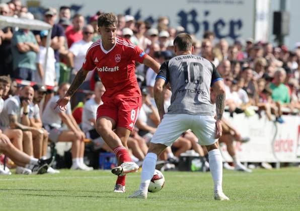 18.07.2026 - Fussball - Saison 2026 2027 - Testspiel Freundschaftsspiel Vorbereitungsspiel: 1. FC Nürnberg Nuernberg FCN ( Club ) - SV Waldhof Mannheim 07 - Sportfoto Zink DaMa - xdaxmax - Javier Fernandez (8, 1. FC Nürnberg FCN ) Julian Ulbricht (10, SV Waldhof Mannheim 07 SVW07 ) *** July 18, 2026 Soccer Season 2026–2027 Exhibition Match Friendly Match Preseason Match 1 FC Nürnberg (Nuremberg) FCN Club SV Waldhof Mannheim 07 Sports Photo Zink DaMa xdaxmax Javier Fernandez 8, 1 FC Nuremberg FCN Julian Ulbricht 10, SV Waldhof Mannheim 07 SVW07
