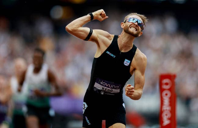 Josh Kerr of Great Britain wins the Mens 1 mile to set a new World record with a time of 3:42.66. The London Athletics Meet, Wanda Diamond League, London Stadium, London, UK - 18 Jul 2026London London Stadium United Kingdom  Copyright: xJamesxMarsh Shutterstockx 16996766bv
