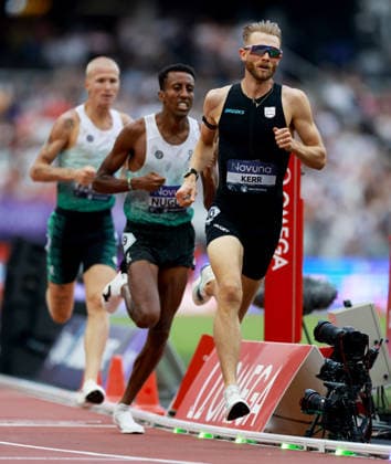 Josh Kerr of Great Britain wins the Mens 1 mile to set a new World record with a time of 3:42.66. The London Athletics Meet, Wanda Diamond League, London Stadium, London, UK - 18 Jul 2026London London Stadium United Kingdom  Copyright: xJamesxMarsh Shutterstockx 16996766bt