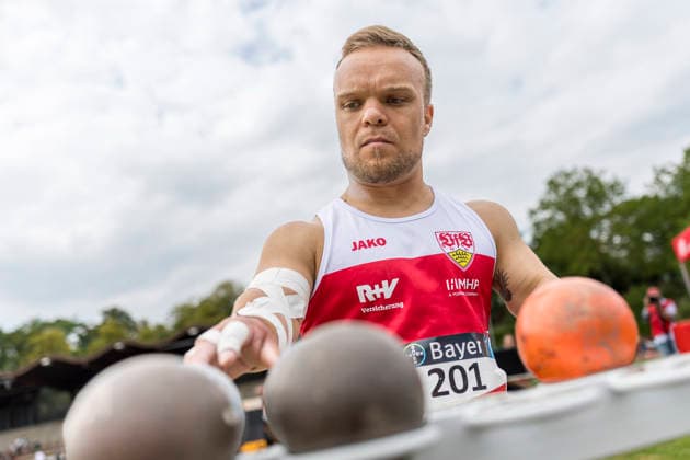 LEVERKUSEN, GERMANY - JULY 18, 2026 : Niko Kappel (GER VfB Stuttgart 1893) competing in the shot put during the Para Heimspiel 7.0 at Fritz Jacobi Sports Complex on July 18, 2026 in Leverkusen, Germany. Northrhine-Westphalia Germany Copyright: xAxelxKohringx