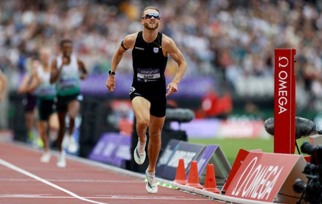 Josh Kerr of Great Britain wins the Mens 1 mile to set a new World record with a time of 3:42.66. The London Athletics Meet, Wanda Diamond League, London Stadium, London, UK - 18 Jul 2026London London Stadium United Kingdom  Copyright: xJamesxMarsh Shutterstockx 16996766by
