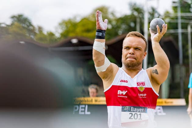 LEVERKUSEN, GERMANY - JULY 18, 2026 : Niko Kappel (GER VfB Stuttgart 1893) competing in the shot put during the Para Heimspiel 7.0 at Fritz Jacobi Sports Complex on July 18, 2026 in Leverkusen, Germany. Northrhine-Westphalia Germany Copyright: xAxelxKohringx
