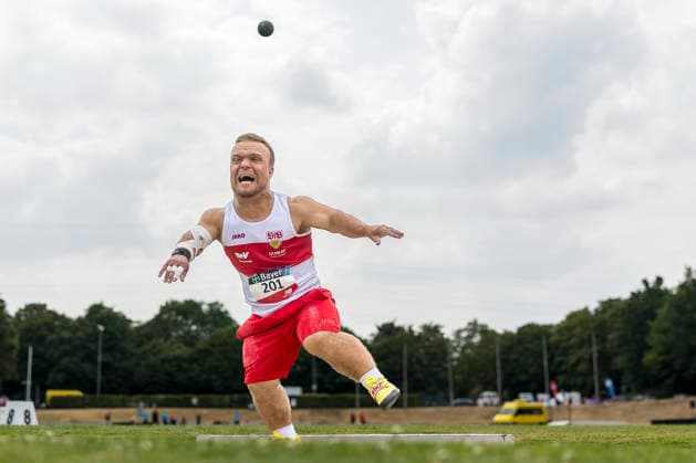 LEVERKUSEN, GERMANY - JULY 18, 2026 : Niko Kappel (GER VfB Stuttgart 1893) competing in the shot put during the Para Heimspiel 7.0 at Fritz Jacobi Sports Complex on July 18, 2026 in Leverkusen, Germany. Northrhine-Westphalia Germany Copyright: xAxelxKohringx