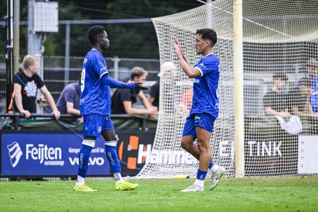 Gent s Abdelkahar Kadri celebrates after scoring during a friendly game between KAA Gent and Dutch FC Twente, at the summer training camp of Belgian first division soccer team KAA Gent in De Lutte, Losser, the Netherlands on Saturday 18 July 2026, to prepare for the upcoming 2026-2027 season. TOM GOYVAERTS TomxGoyvaerts  x181421271x