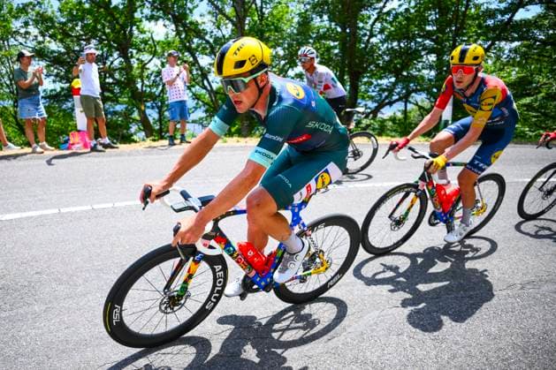 Tour de France 2026 Stage 14 LE MARKSTEIN, FRANCE - JULY 18 : Pedersen Mads (DEN) of Lidl - Trek in action during stage 14 of the 113rd edition of Tour de France an UCI World Tour 2.UWT cycling road race stage for Men Elite of 155 km with start in Mulhouse and finish in Le Markstein on July 18, 2026 in Le Markstein, France, 18 07 2026 ( Motordriver Kurt Vandenborre - Le Markstein France  Copyright: xGvgx