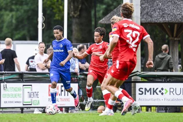 Gent s Momodou Lamin Sonko pictured in action during a friendly game between KAA Gent and Dutch FC Twente, at the summer training camp of Belgian first division soccer team KAA Gent in De Lutte, Losser, the Netherlands on Saturday 18 July 2026, to prepare for the upcoming 2026-2027 season. TOM GOYVAERTS TomxGoyvaerts  x181421543x