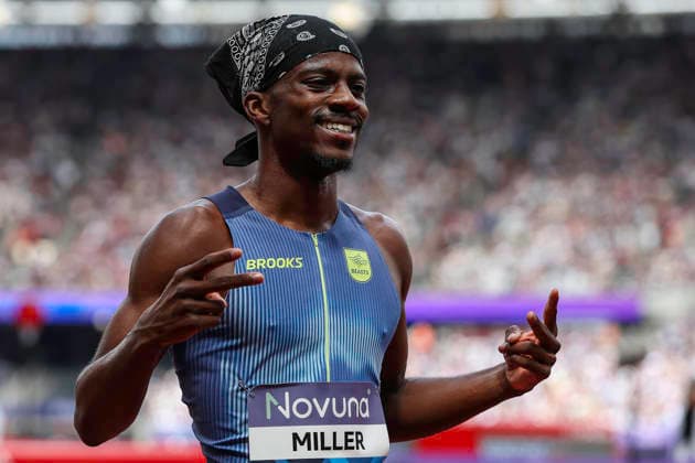2026 Wanda Diamond League - Novuna London Athletics Meet Brandon Miller of the United States poses after winning the men s 800m event during the Wanda Diamond League meeting at the London Stadium in Stratford, London. United Kingdom  Copyright: xMIxNewsx originalFilename:fletcher-wandadua260718_npBFK.jpg